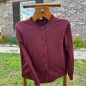 J. Crew Cotton-blend Cardigan, Burgundy
